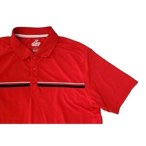 AX AHead Extreme Men's Large Golf Polo Sun Protection Red B/W Pinstripe  Modern